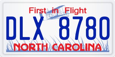 NC license plate DLX8780