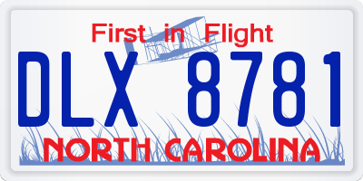 NC license plate DLX8781