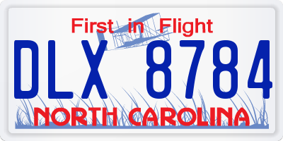 NC license plate DLX8784