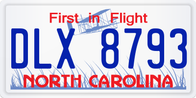 NC license plate DLX8793