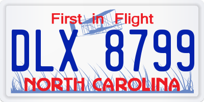 NC license plate DLX8799