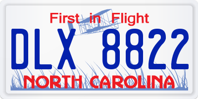NC license plate DLX8822