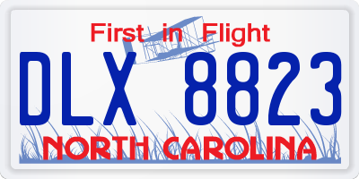 NC license plate DLX8823
