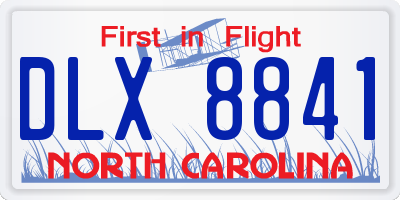 NC license plate DLX8841