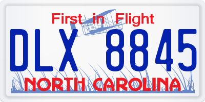 NC license plate DLX8845