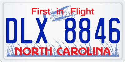 NC license plate DLX8846