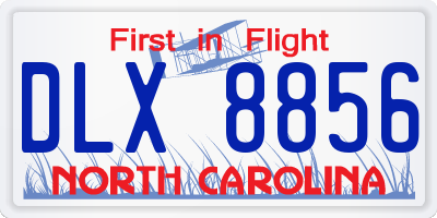 NC license plate DLX8856