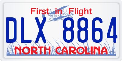 NC license plate DLX8864