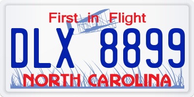 NC license plate DLX8899