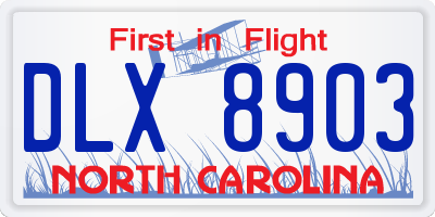 NC license plate DLX8903