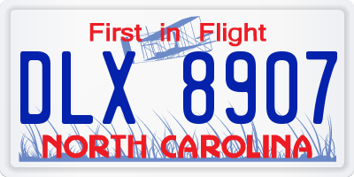 NC license plate DLX8907