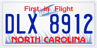 NC license plate DLX8912