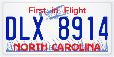 NC license plate DLX8914