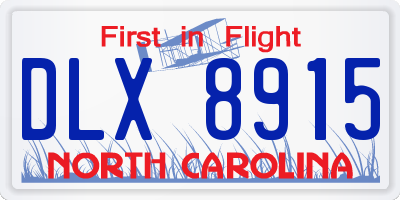 NC license plate DLX8915