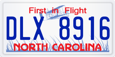 NC license plate DLX8916