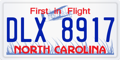 NC license plate DLX8917