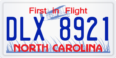 NC license plate DLX8921