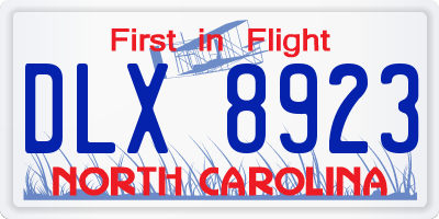 NC license plate DLX8923