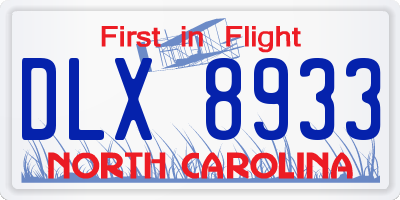 NC license plate DLX8933