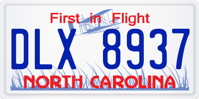 NC license plate DLX8937