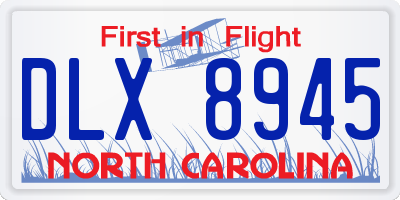 NC license plate DLX8945