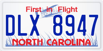 NC license plate DLX8947