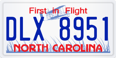 NC license plate DLX8951