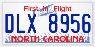 NC license plate DLX8956