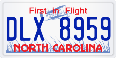 NC license plate DLX8959