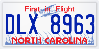 NC license plate DLX8963