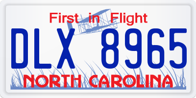 NC license plate DLX8965