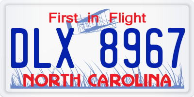NC license plate DLX8967