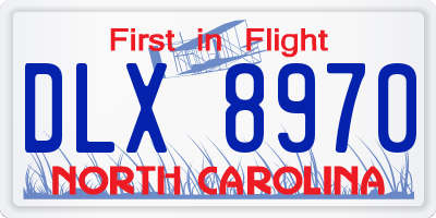 NC license plate DLX8970