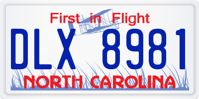 NC license plate DLX8981