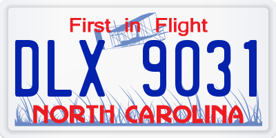 NC license plate DLX9031