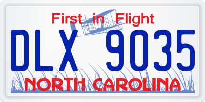 NC license plate DLX9035