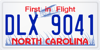 NC license plate DLX9041