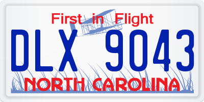 NC license plate DLX9043