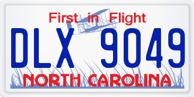 NC license plate DLX9049