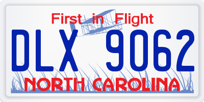 NC license plate DLX9062
