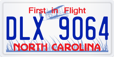 NC license plate DLX9064