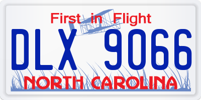 NC license plate DLX9066