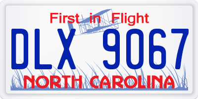 NC license plate DLX9067
