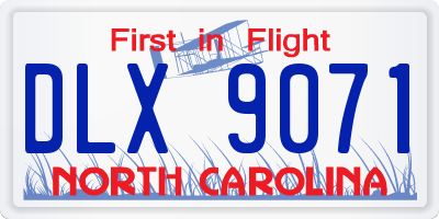 NC license plate DLX9071