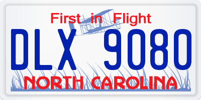 NC license plate DLX9080