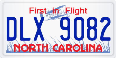 NC license plate DLX9082