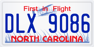 NC license plate DLX9086