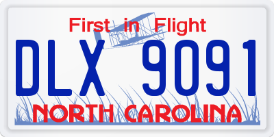 NC license plate DLX9091