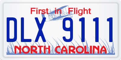 NC license plate DLX9111