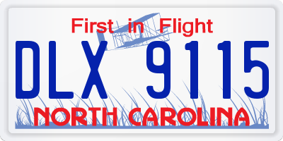 NC license plate DLX9115